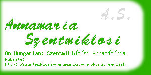 annamaria szentmiklosi business card